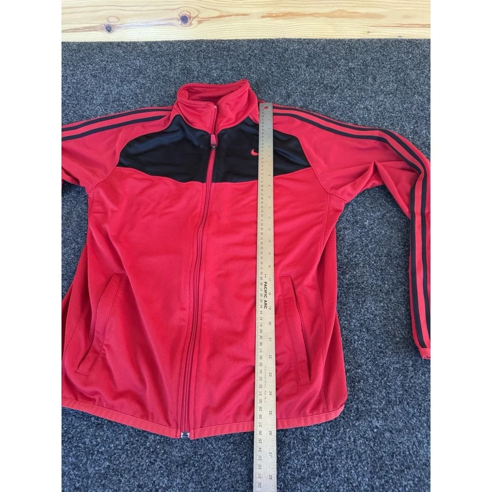 Nike Mens Full Zip Track Jacket Red Black Mesh Panel Swoosh FA140206HON Size M‎